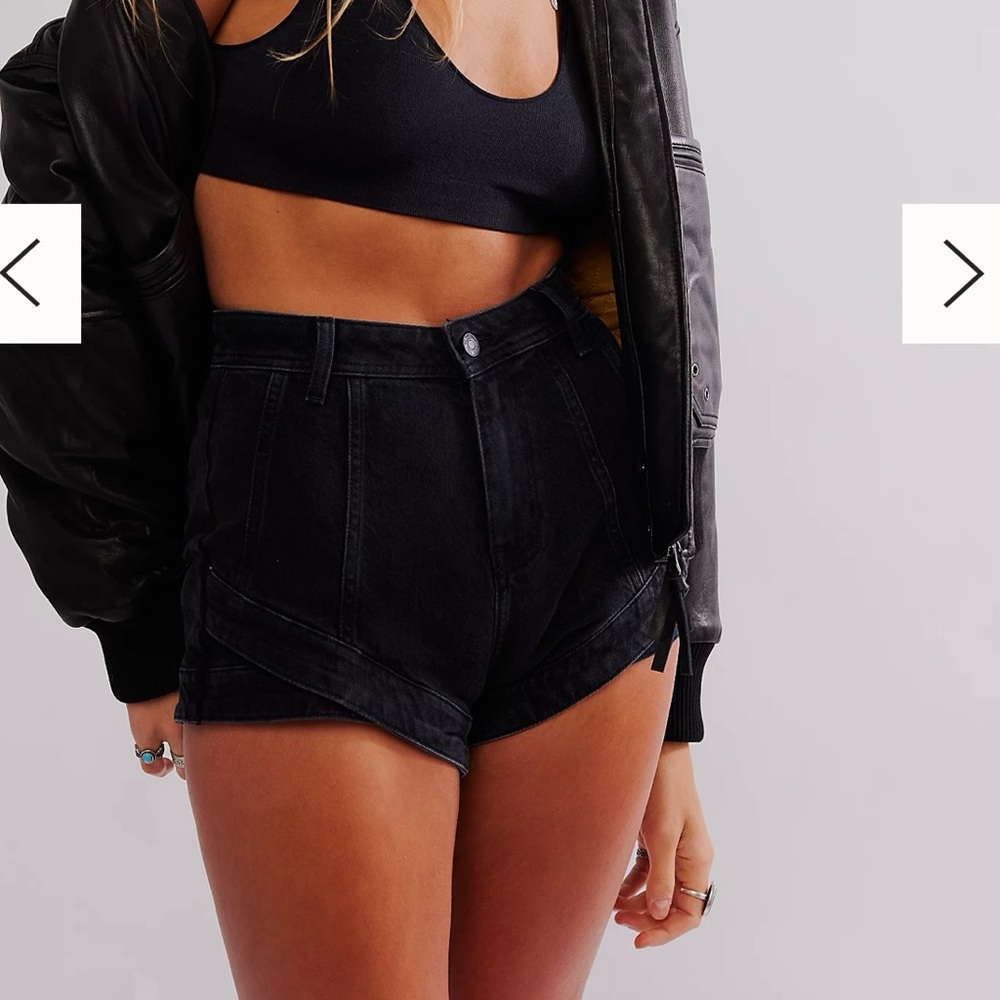 NWT Free People Curvy Women's Black Denim Shorts